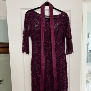 Tiffany Rose Claret Lace Maternity Dress